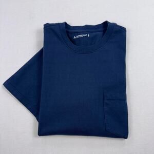 American Giant Short Sleeve Pocket Tee Men's Small Navy Blue 100% Cotton USA